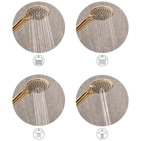 Kit Doccia Con Soffione E Flessibile Tarma 4 Funzioni Oro - Foto 2