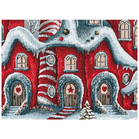 Federa Cuscino Arredo Casa Fodera Tessuto Cinigliato Fantasie Natalizie Made Italy 40x40 Chateaux Noel - Foto 2