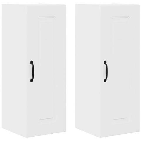 Pensile cucina con porta 2 pcs Bianco Lucido 30 x 31 x 80 cm - Foto 1