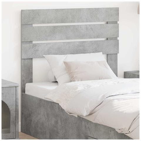 Testiera con testiera Grigio cemento 100 cm Legno multistrato - Foto 2