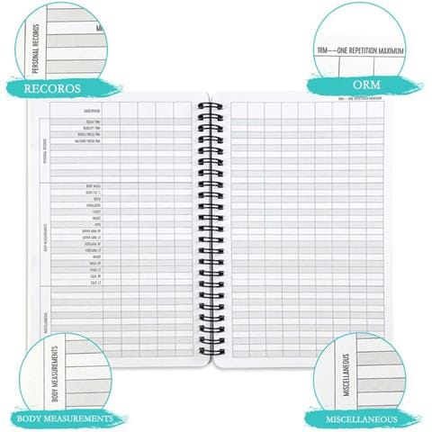 A5 Fitness Planner - Design Astratto, Diario Di Allenamento A Spirale E Tracker Fitness Quotidiano - Foto 2