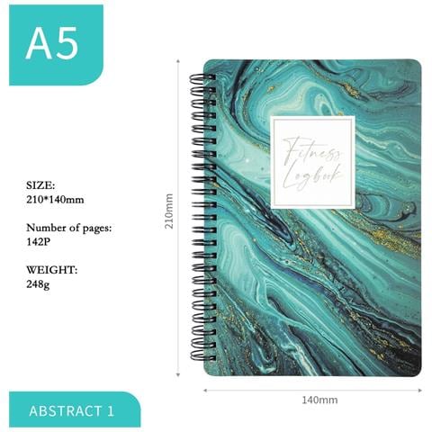 A5 Fitness Planner - Design Astratto, Diario Di Allenamento A Spirale E Tracker Fitness Quotidiano - Foto 1