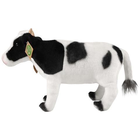 Peluche Mucca 33cm Realista Ultra Morbido In Materiale Riciclato Ecologico, Bianco / Nero - Foto 2