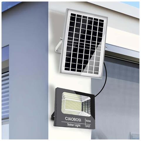 Proiettore Solare Led 150w Ip67 Con Pannello Remoto E Telecomando - Foto 2