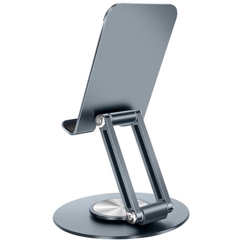 Supporto Da Scrivania Universale Pieghevole Fold Stand 3 In Alluminio Base Rotonda Rotante, Grigio - Foto 9