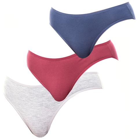 Confezione Da 3 Slip Da Donna In Cotone A Vita Media Kl10000 - Foto 1