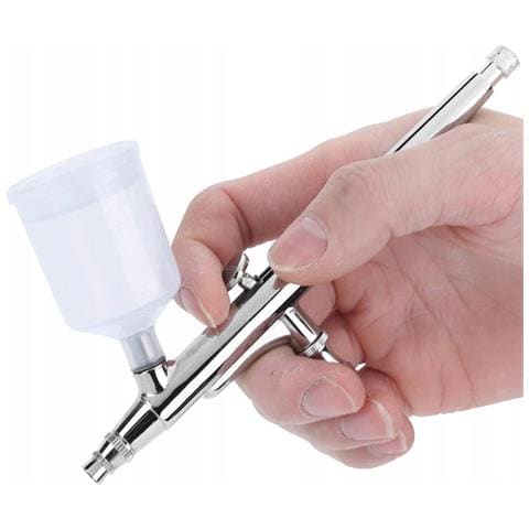 Aerografo Per Verniciatura Con Ugello 0,3mm - Doppio Serbatoio, Regolazione Spray | Precisione E Durata | Uso Artistico E Modellismo - Foto 8