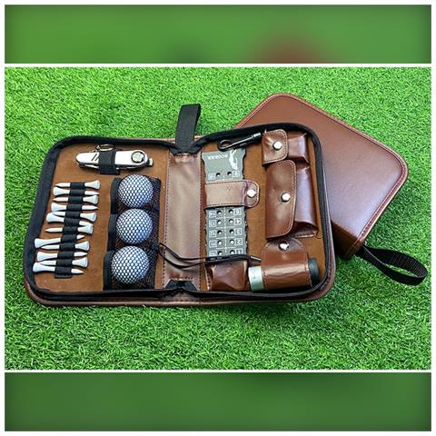 Kit Di Accessori Da Golf In Pelle Pu Marrone - Set Di Utensili Da Golf Multifunzionale Con Accessori Completi - Foto 7