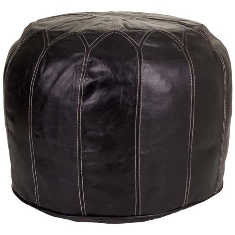 Pouf In Pelle Marrone 48x48x35h - Foto 2