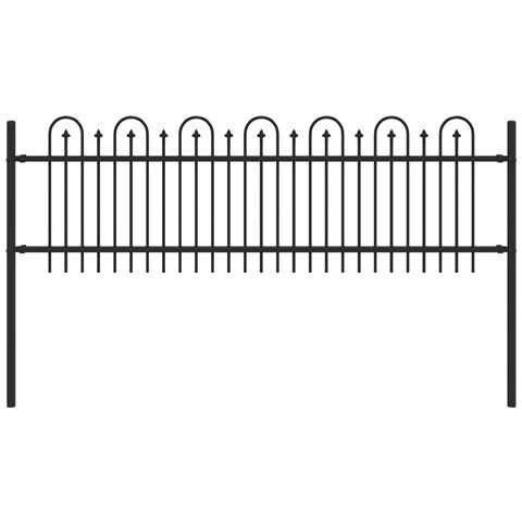 Recinzione ad arco a picchetto Nero 200 x 130 cm - Foto 1
