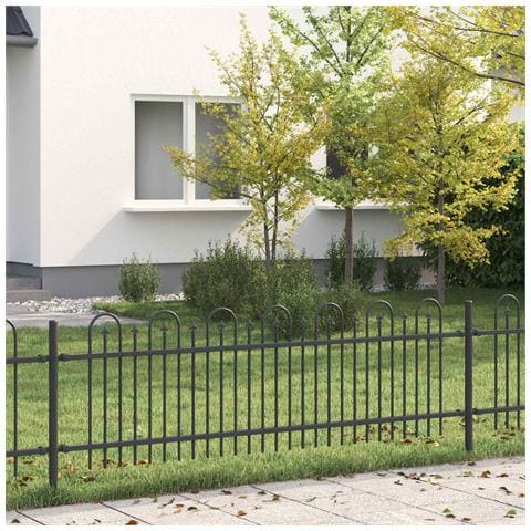 Recinzione ad arco a picchetto Nero 200 x 130 cm - Foto 2