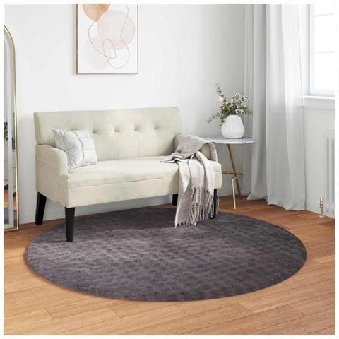 Tappeti per area Rotondo HUARTE Antracite Ø 160 CM Poliestere - Foto 2