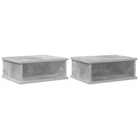 Comodino 2 pcs Grigio cemento 40 x 31 x 15 cm Legno multistrato - Foto 1