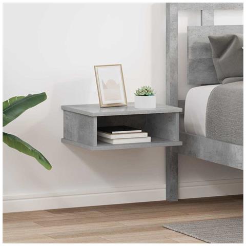 Comodino 2 pcs Grigio cemento 40 x 31 x 15 cm Legno multistrato - Foto 2