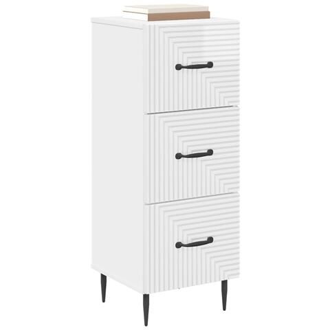 Mobile con Cassetti Bianco Lucido 33 x 34,5 x 89,5 cm - Foto 2