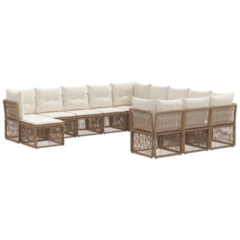 Set Divano da Giardino 12 pcs Beige polyrattan - Foto 1