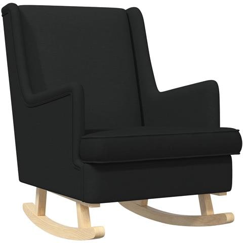 Sedia a dondolo Nero 62 x 80 x 85 cm Tessuto - Foto 1