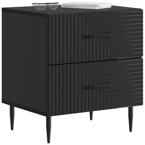 Armadio da Notte Nero 43 x 34,5 x 47,5 cm Legno ingegnerizzato - Foto 2