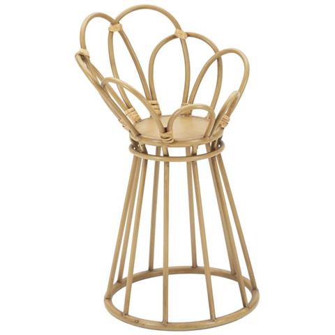 Porta-vaso Panama Tower In Ferro E Rattan Ø 28x48 Cm - Foto 1