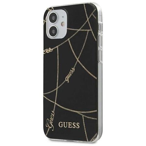 Guess Guhcp12spcuchbk Custodia Per Iphone 12 Mini 5,4 Nera /nera Collezione Gold Chain - Foto 1