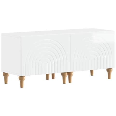 Mobile TV Bianco Lucido Legno ingegnerizzato - Foto 1
