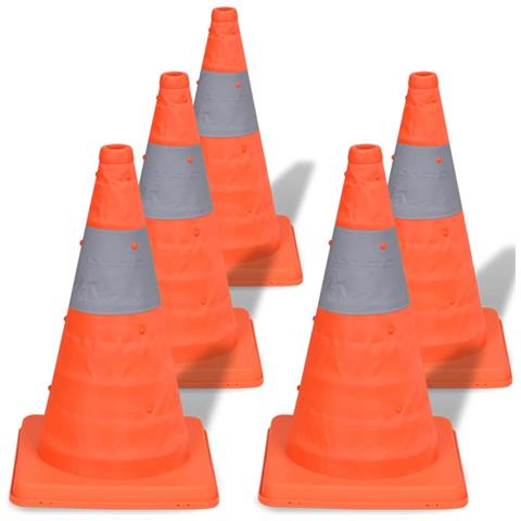 Set 5 Coni Stradali Segnaletici Pop-up 42 Cm - Foto 1