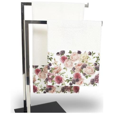 Set Asciugamani E Teli Bagno In Stampa Digitale Linea Fresh Dis. Rose Copiola Rose - Foto 3