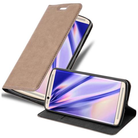 Custodia Compatibile Con Zte Axon 7 Mini In Bruno Caffè - Coperchio Protettiva Con Chiusura Magnetica, Funzione Stand E Tasca Per Le Carte - Foto 1