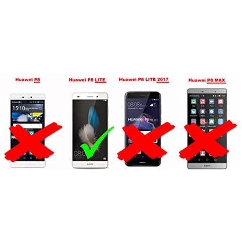 Custodia Compatibile Con Huawei P8 Lite 2015 In Bruno Pietra - Coperchio Protettivo Con Chiusura Magnetica, Funzione Stand E 2 Finestre Di Visualizzazione - Foto 2