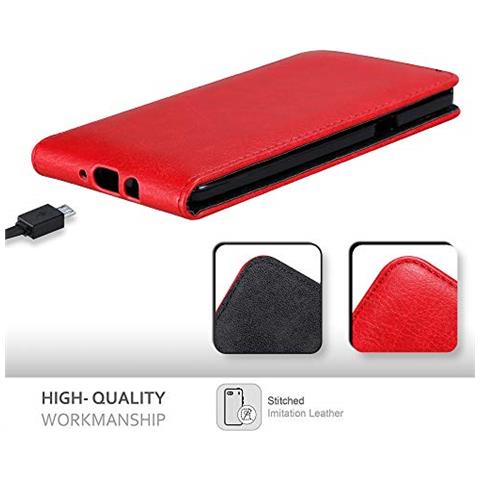 Custodia Compatibile Con Samsung Galaxy A8 2015 In Rosso Mela - Coperchio Protettivo In Design Flip Con Chiusura Magnetica - Foto 2
