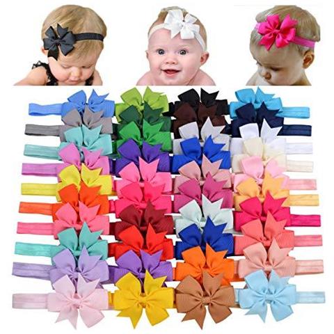40pcs Neonate Del Nastro Del Grosgrain Archi Dei Capelli Fasce 3 Fascia Per Capelli Accessori Dei Capelli Per Neonati Toddler - Foto 1