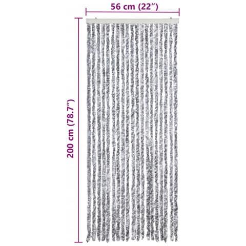 Zanzariera Bianco e Grigio 56x200 cm Ciniglia - Foto 2