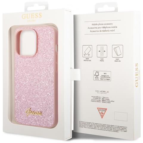 Hard Cover Glitter Flakes Metal Logo Pink, For Iphone 14 Pro Max, Guhcp14xhggshp (guhcp14xhggshp) - Foto 3