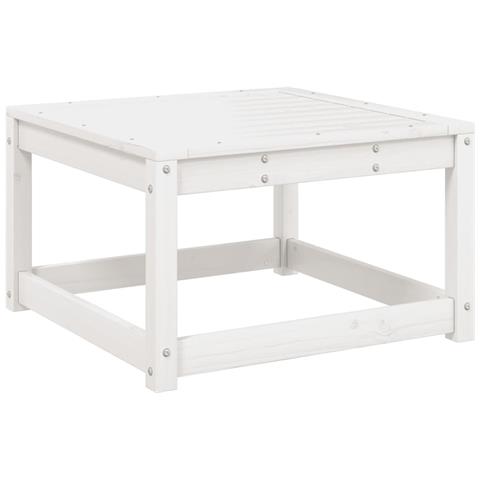 Poggiapiedi da Giardino Bianco in Legno Massello di Pino - Foto 2