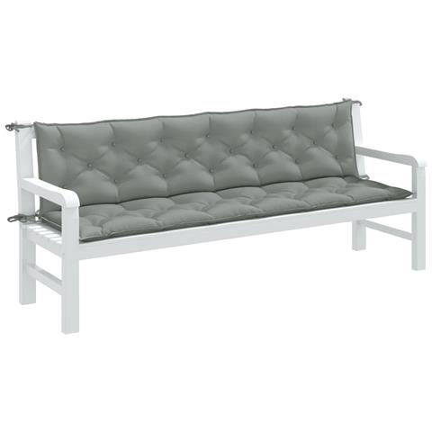 Cuscini Panca Giardino 2pz Grigio Chiaro Mélange 200x50x7 Cm - Foto 1