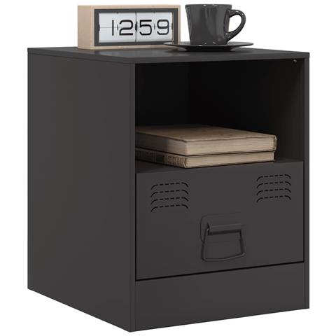 Comodino Nero 34,5x39x44 cm in Acciaio - Foto 2