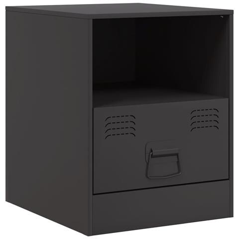 Comodino Nero 34,5x39x44 cm in Acciaio - Foto 1