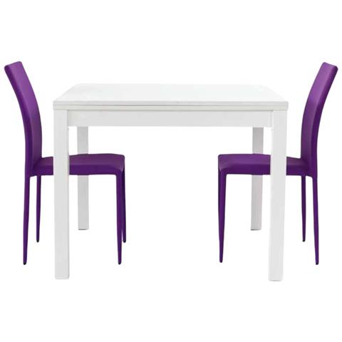 Tavolo Moderno A Libro Bianco Frassino 90x90x76h - Foto 1