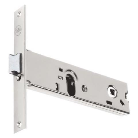 Serratura Da Infilare Per Porte In Alluminio Con Scrocco Reversibile E Frontale In Acciaio Inox - Entrata 70 - Frontale 22 - Foto 1