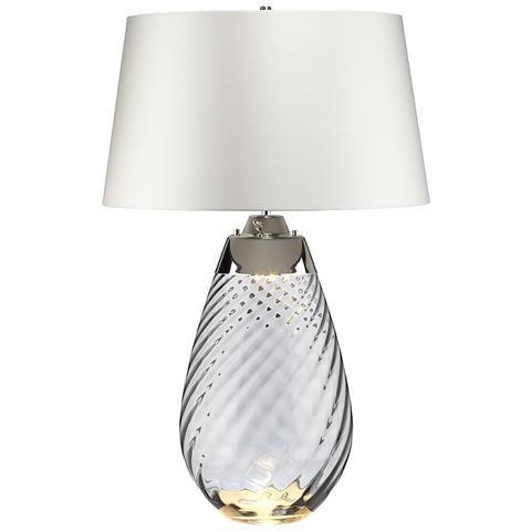 Lampada Da Scrivania Contemporanea Lena Metallo Vetro Grigio Fumo 1 Luce E27 - Foto 1