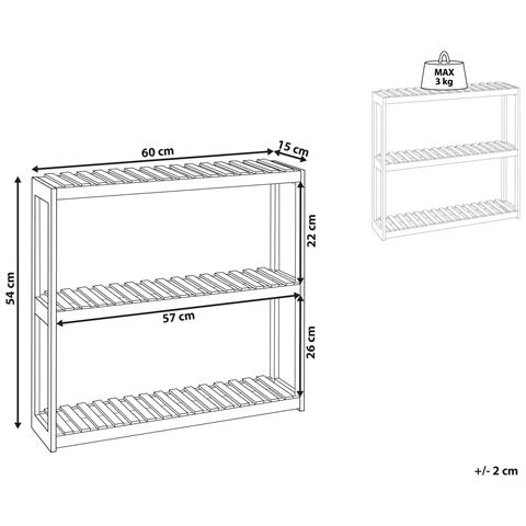Scaffale Paducah Legno Di Bambù Marrone Chiaro - Foto 5