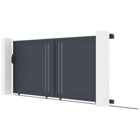 Cancello Scorrevole 4m Giona H. 140 Alluminio Grigio - Foto 2