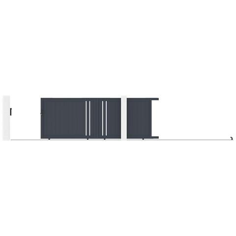 Cancello Scorrevole 4m Giona H. 140 Alluminio Grigio - Foto 8