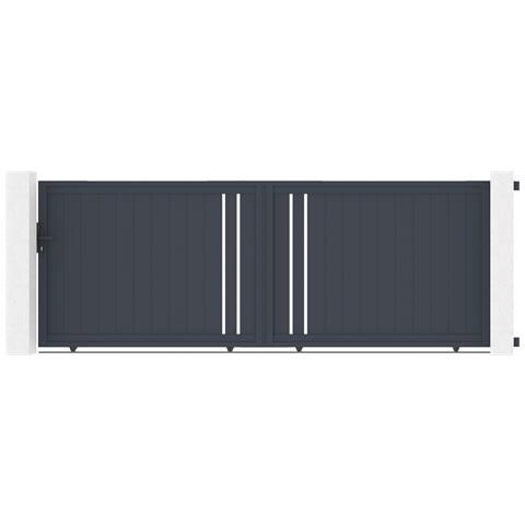 Cancello Scorrevole 4m Giona H. 140 Alluminio Grigio - Foto 1