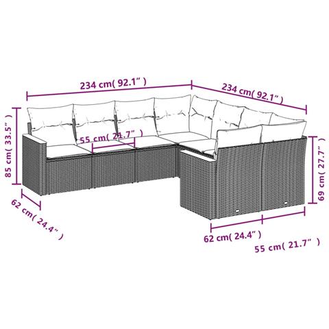 Set Divani Da Giardino Con Cuscini 8 Pz Nero In Polyrattan - Foto 2