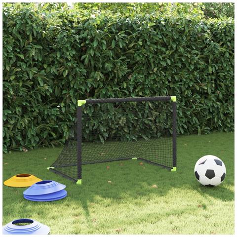 Porta Da Calcio Per Bambini Pieghevole Nera 90x64x64 Cm - Foto 3