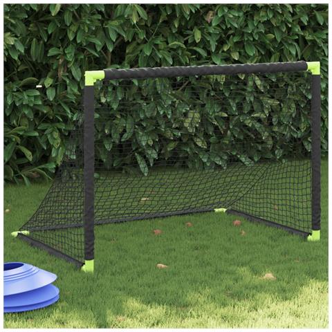 Porta Da Calcio Per Bambini Pieghevole Nera 90x64x64 Cm - Foto 1