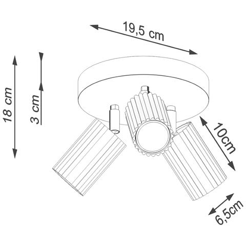 Lampada Da Soffitto Karbon 3p Beige Sl. 1601 - Minimalista Lampada Da Soffitto Beige 18x19.5x19.5 Cm - Foto 2
