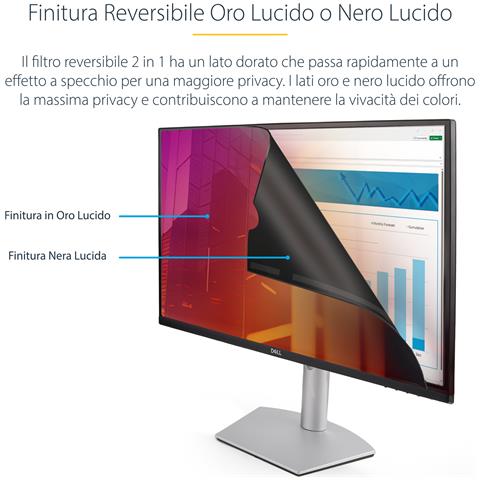 Filtro Privacy Oro per Monitor 24" 16:9, schermo privacy reversibile, Privacy Screen Protector per PC, protezione /schermo rimovibile, + /- 30 gradi - Foto 14