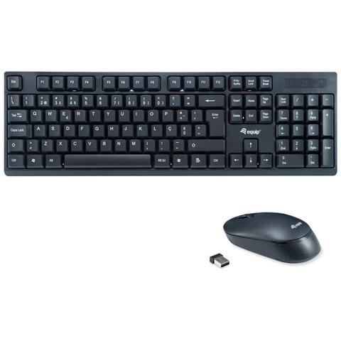 245222 tastiera Mouse incluso Ufficio RF Wireless QWERTY Portoghese Nero - Foto 1